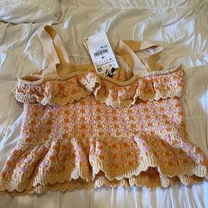 Zara NWT summer crochet knit tank top